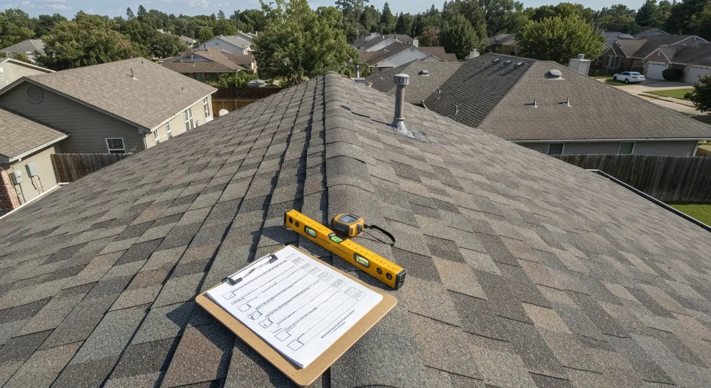 Roof inspection in progress