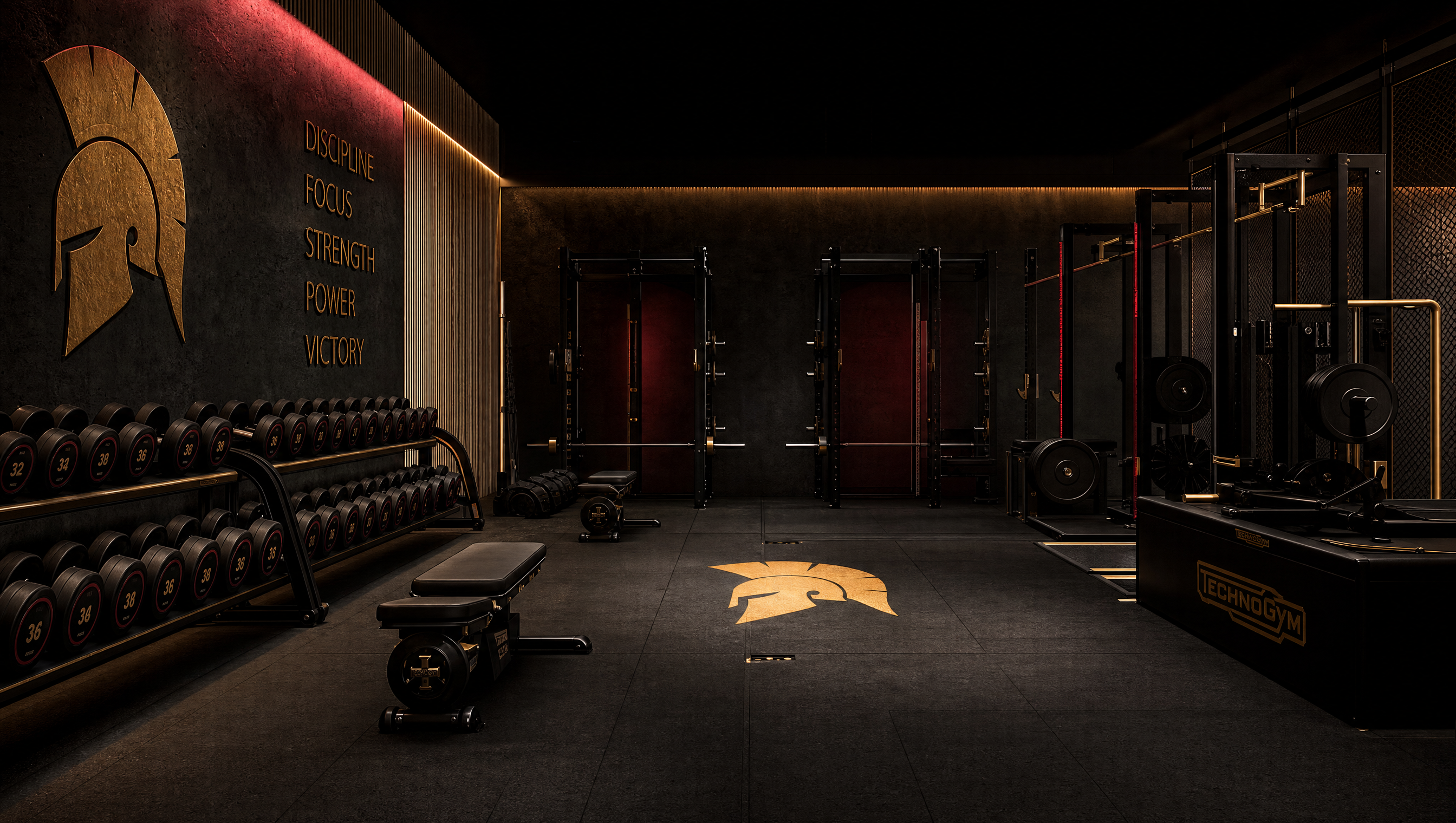 Zone musculation poids libres Warrior Mind