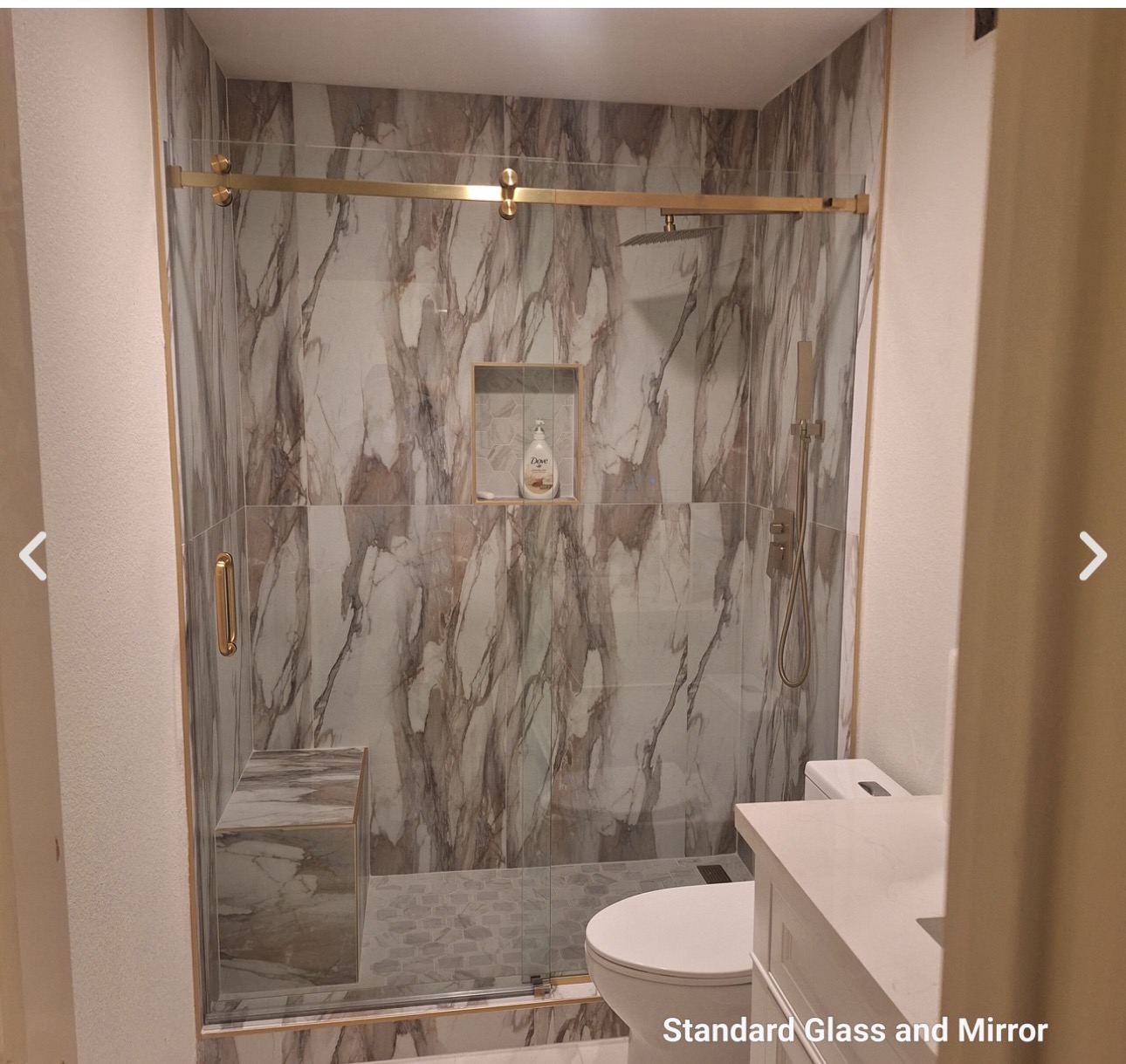 Custom residential shower glass installed by Texas Glass Republic