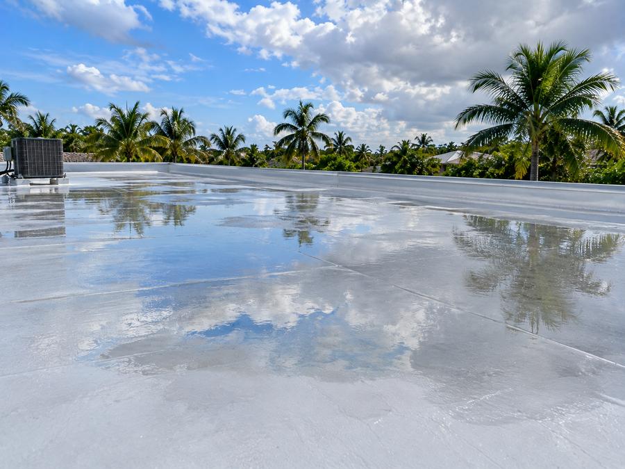 Standing water on a flat roof