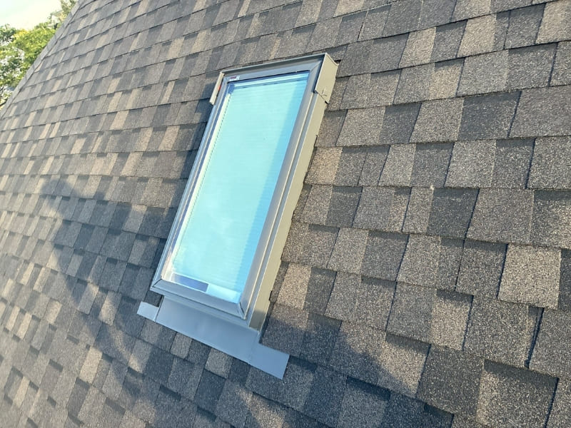 Velux skylight replacement and roof flashing work