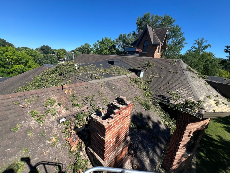 Roof inspection after a Central Illinois storm