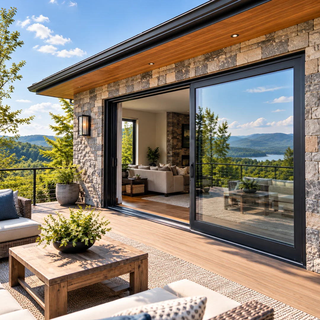 Illustrative sliding glass doors