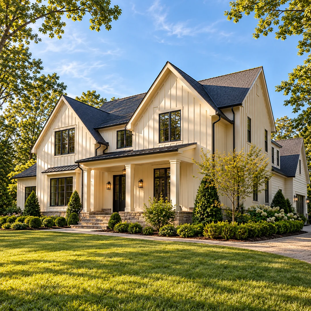 Illustrative vertical and board and batten siding