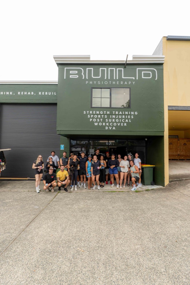 The Build Physiotherapy clinic with the team out front