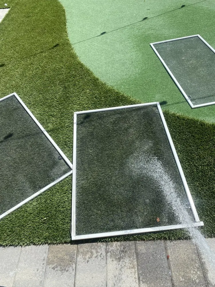 CH Cleaning Services — Window screens on artificial grass