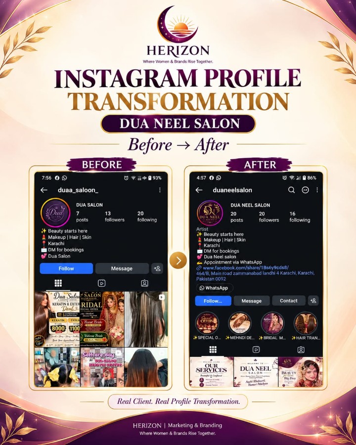 Instagram Before and After Transformation