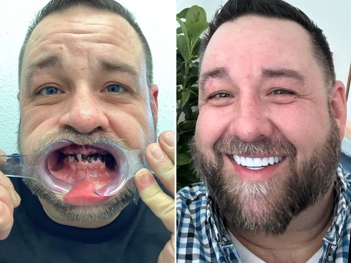 Mężczyzna ok. 55-60 lat, zwyczajny, w ubraniu pracowniczym, uśmiech