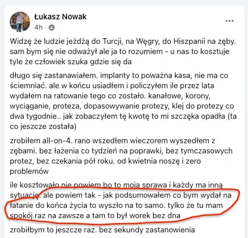 Post z Facebooka pacjenta (drugi)