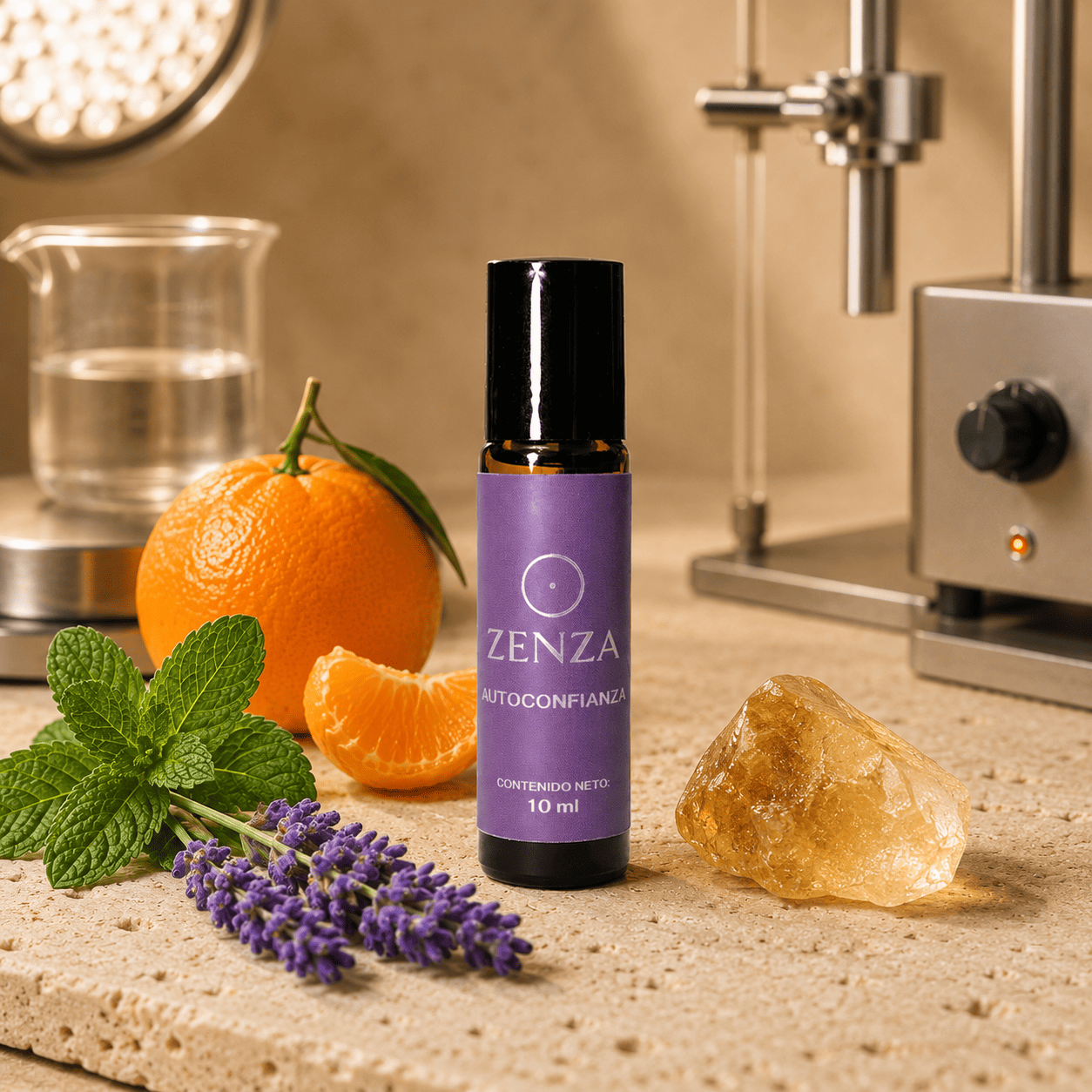 Zenza Autoconfianza con menta, lavanda, mandarina y citrino