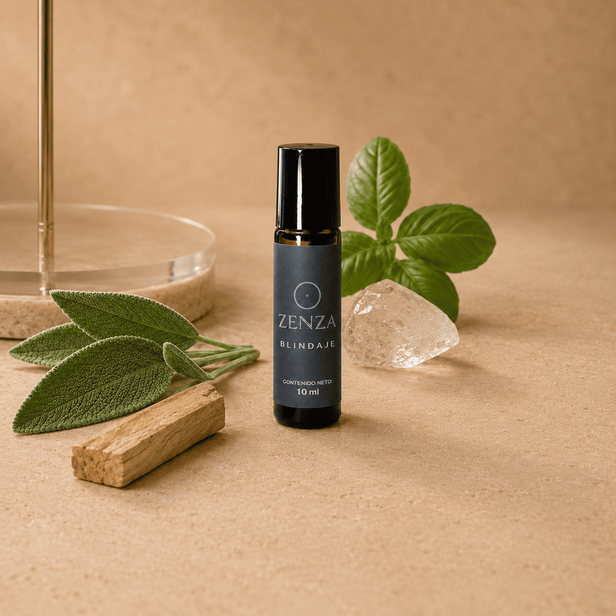 Zenza Blindaje con salvia, cedro, albahaca y cristal de roca