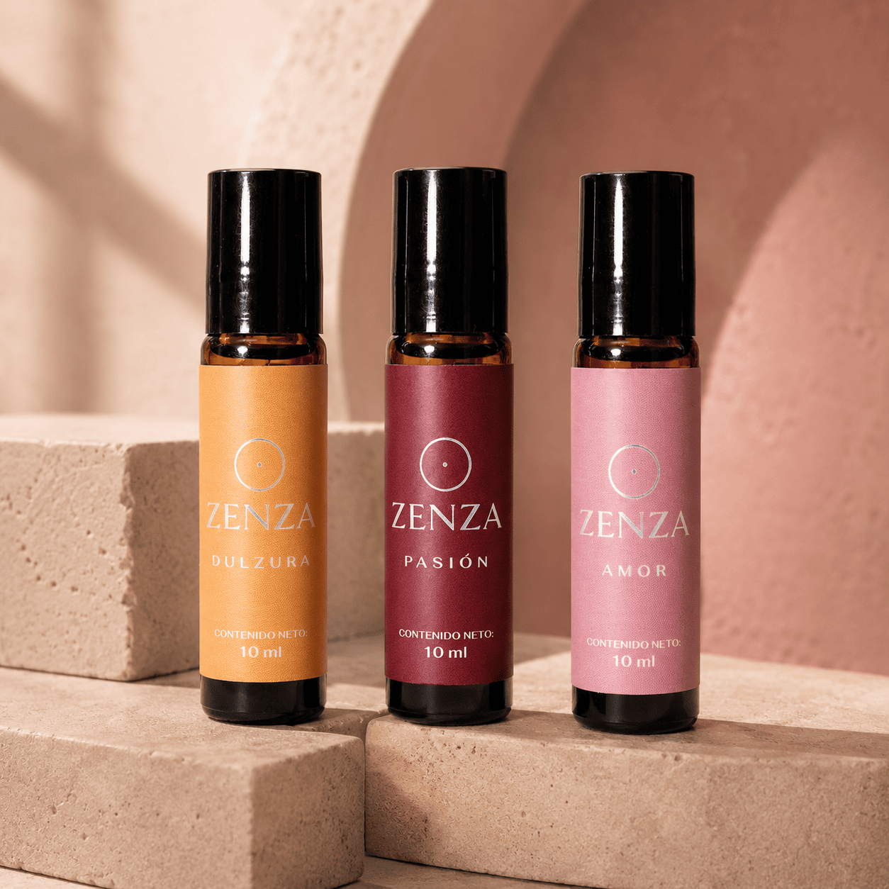 Kit Relaciones de Zenza con los roll-ons Dulzura, Pasión y Amor