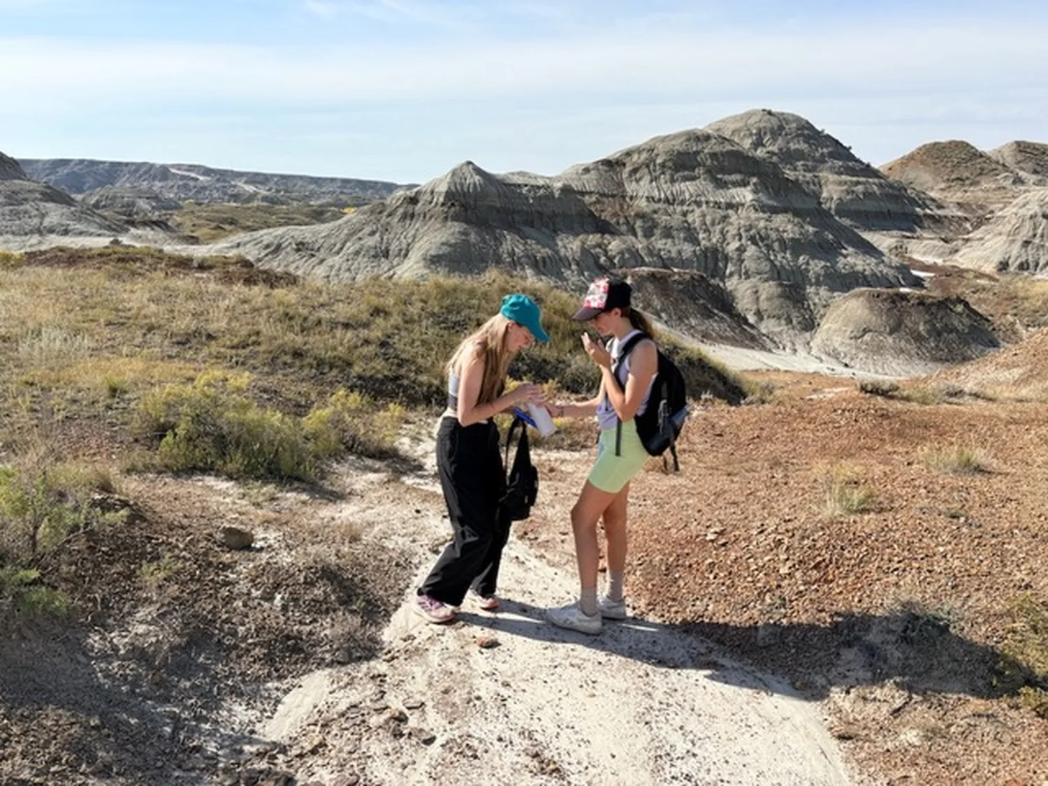 Students learning and connecting at Calgary Girls Charter School