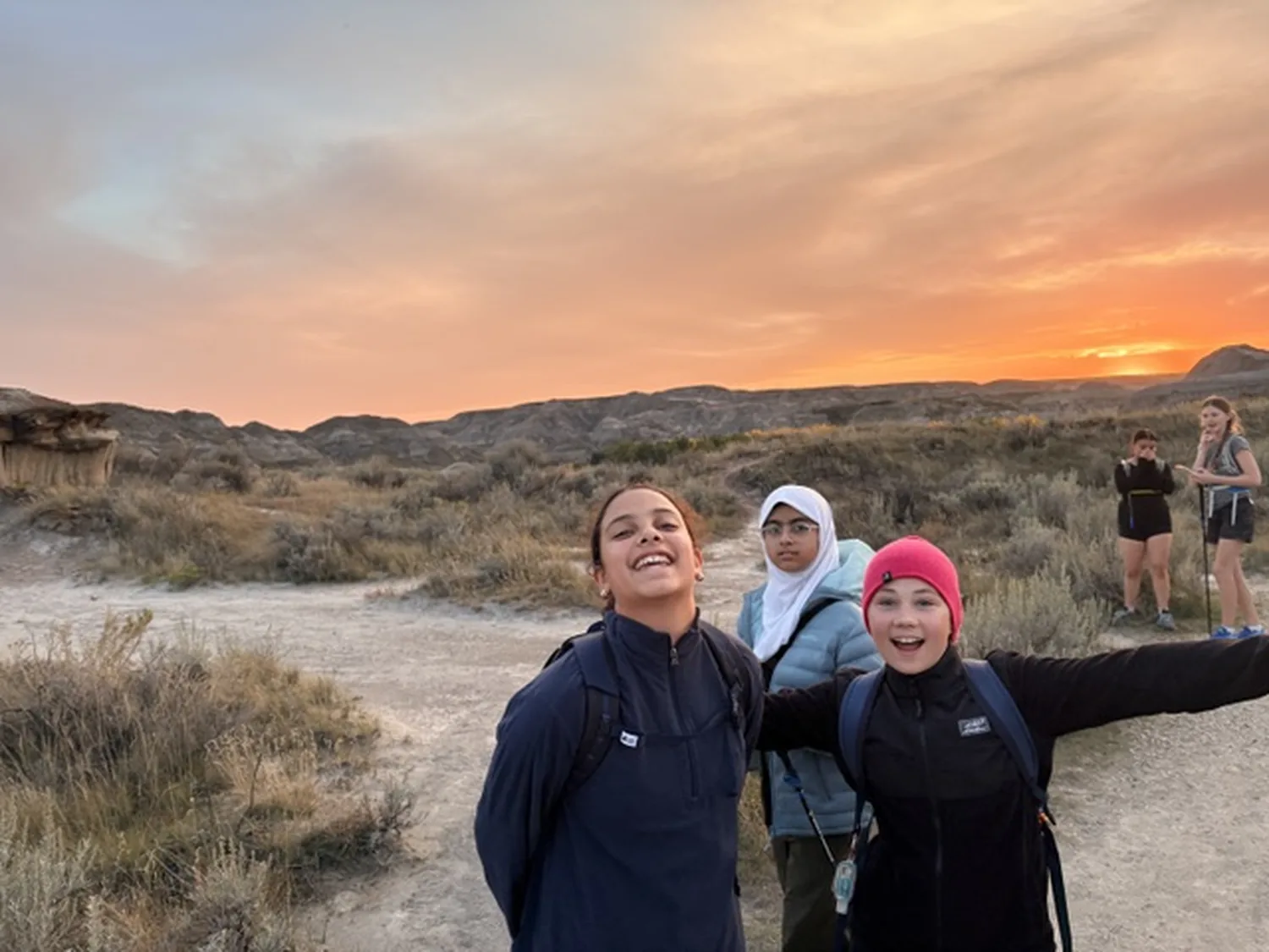 Calgary Girls Charter School students participating in school activities