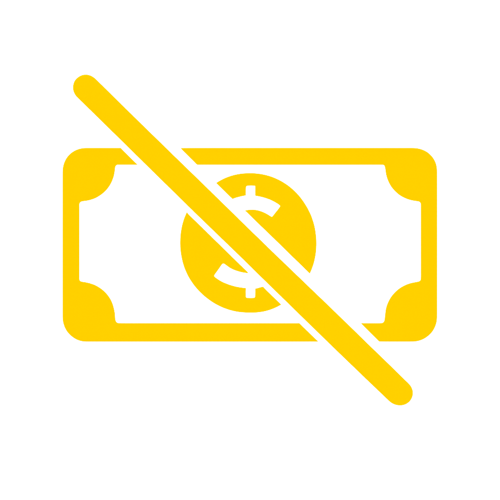 No fees icon