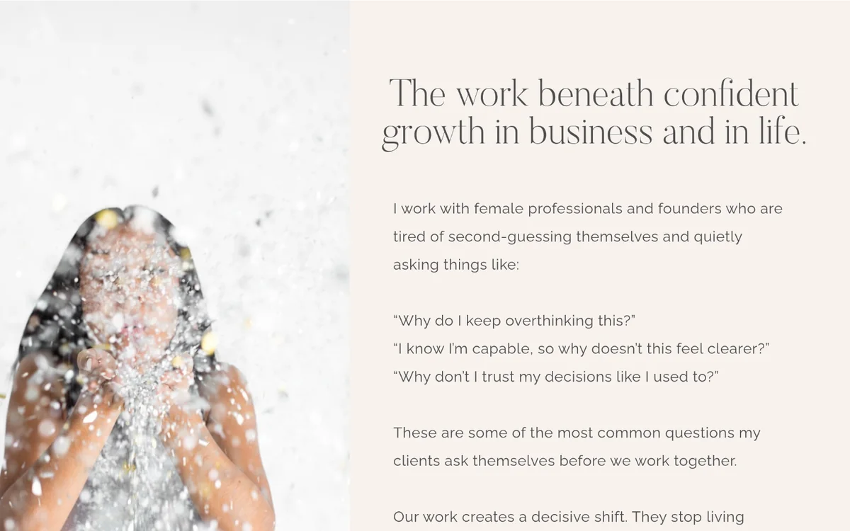 The services page built for Gemma Easdon Coaching