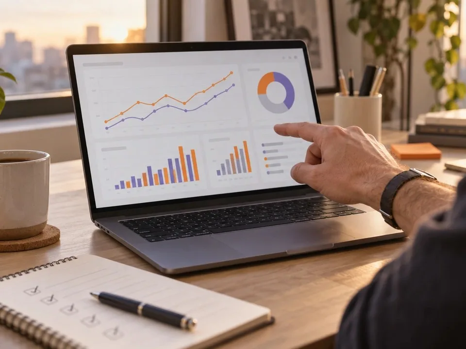 Reviewing a monthly performance dashboard