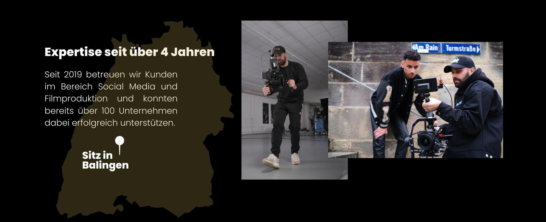 Seit 2019 betreuen wir Kunden im Bereich Social Media und Filmproduktion und konnten bereits über 100 Unternehmen dabei erfolgreich unterstützen.