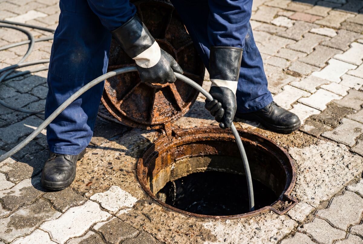 Clean pipe after hydro jetting service