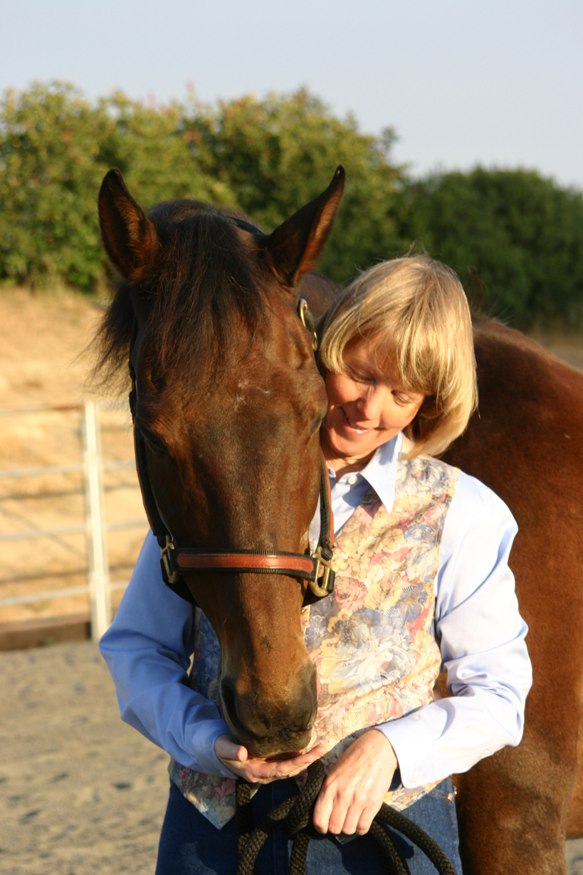 Diana with Timothy the thoroughbred racehorse