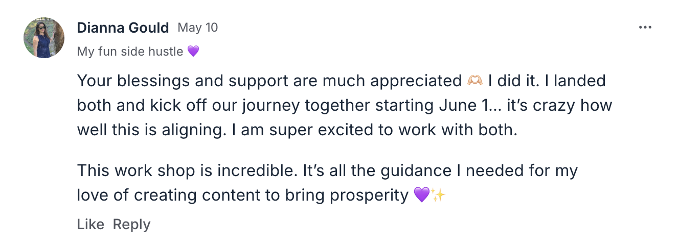 Diana's second testimonial