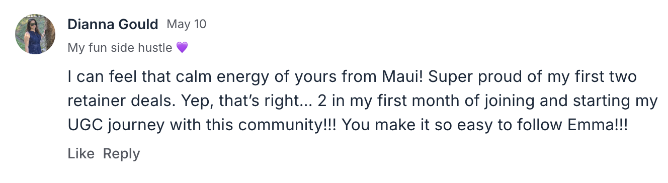 Diana's third testimonial