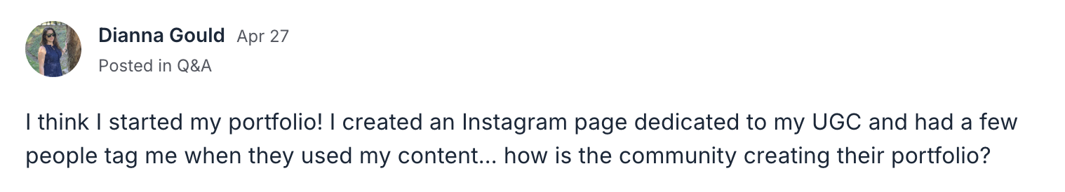 Diana's April 27 testimonial