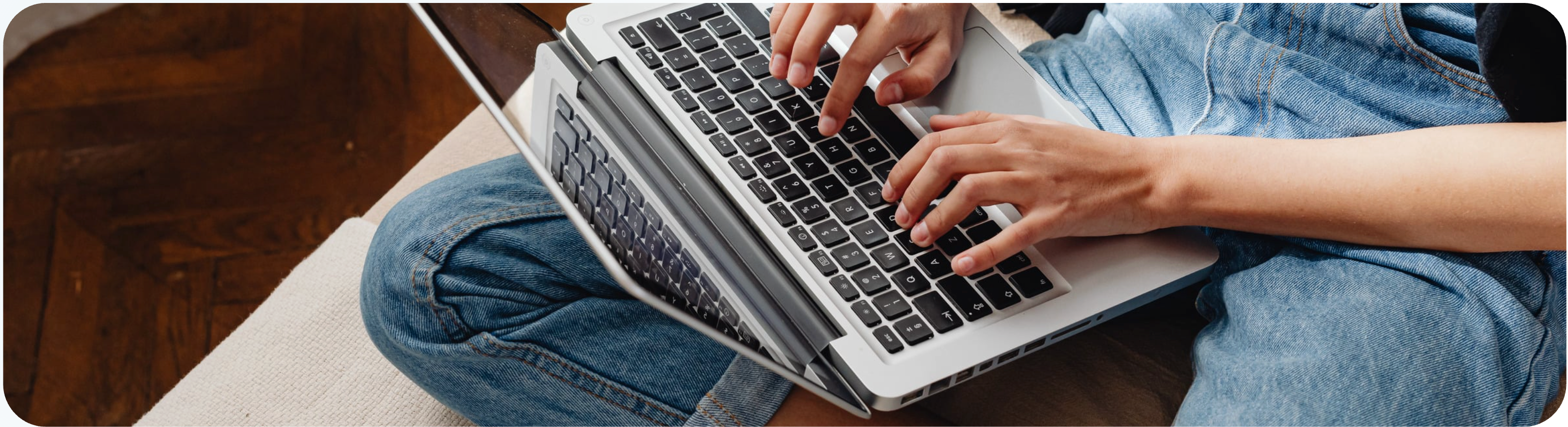 Website design work on laptop