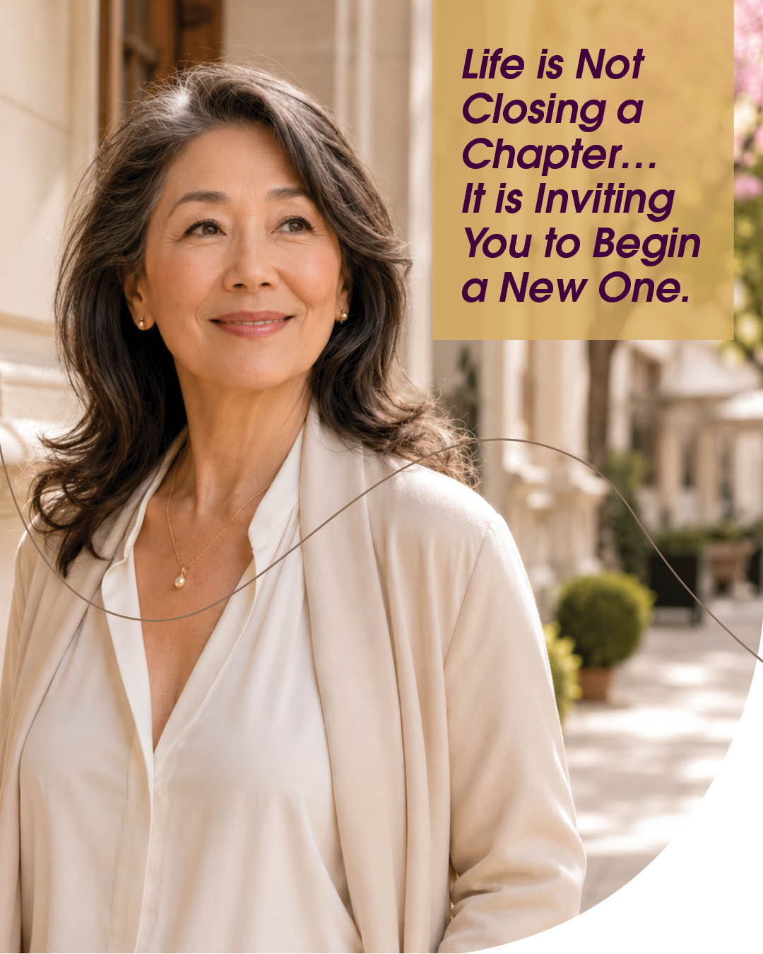 Woman in midlife standing confidently