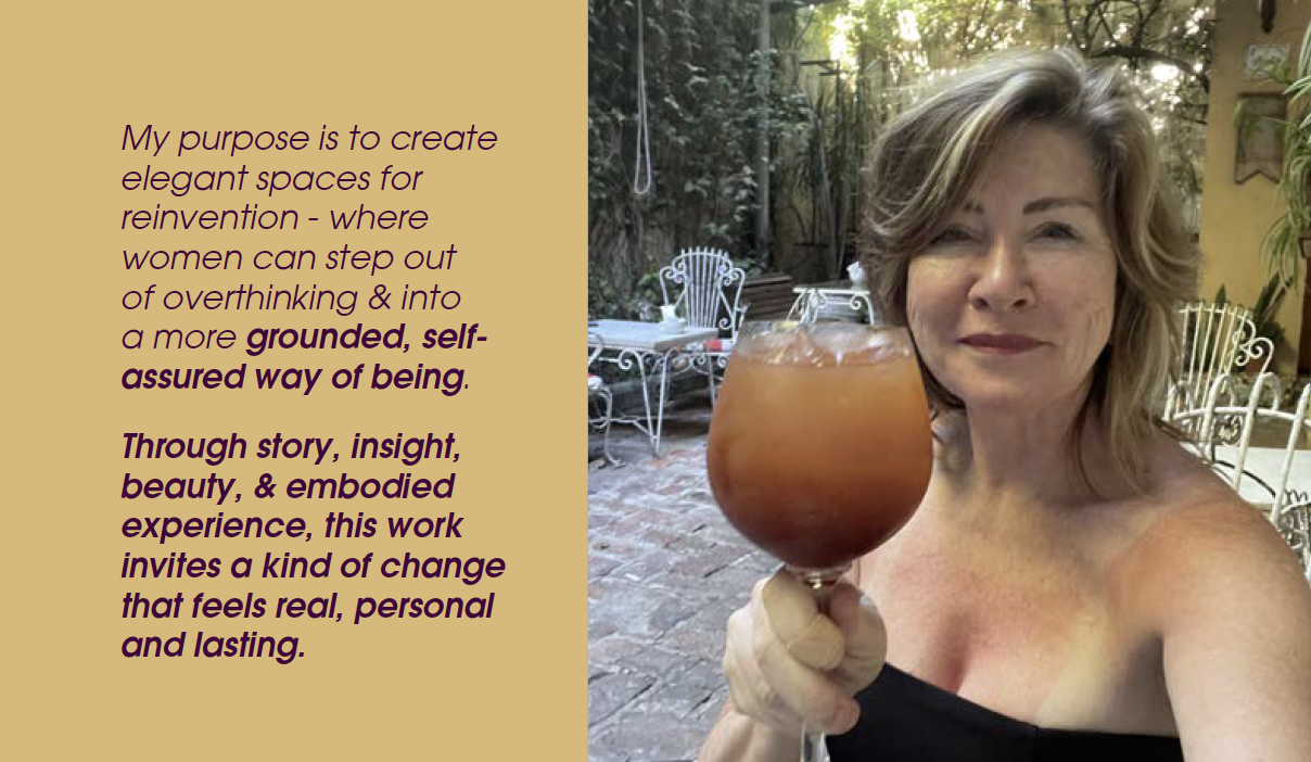 Michelle, founder of Becoming With Elegance — My purpose is to create elegant spaces for reinvention