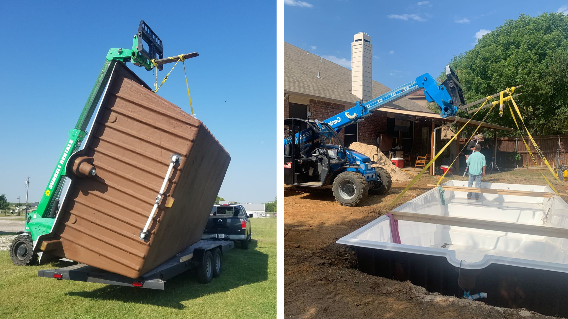 Pool Delivery and Crane Installation