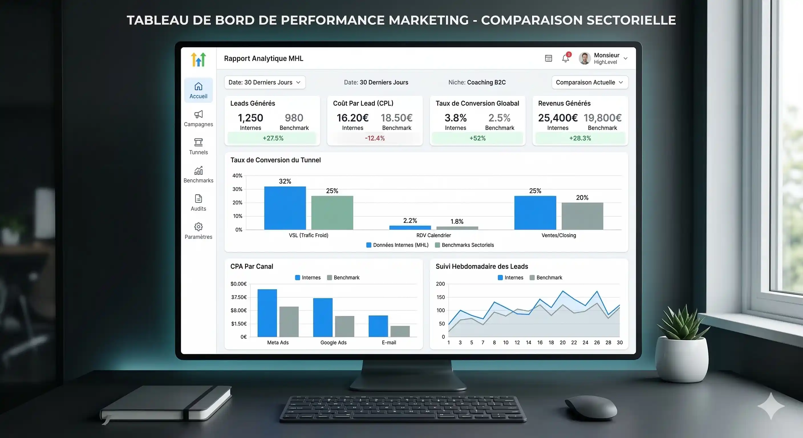 Vue d'ensemble comparative des performances de tunnels GoHighLevel en 2026