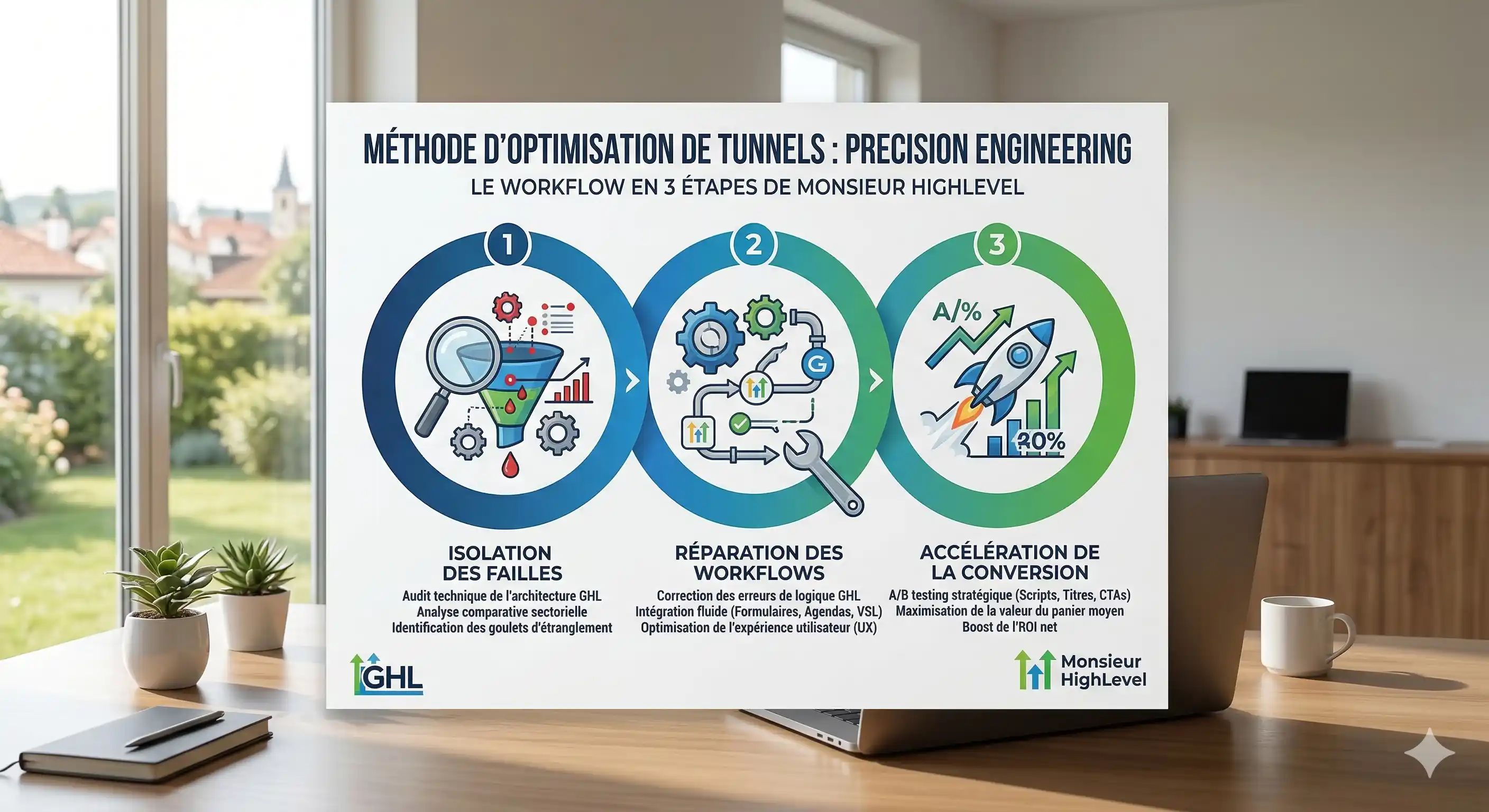 Méthode optimisation tunnels de vente Precision Engineering Monsieur HighLevel