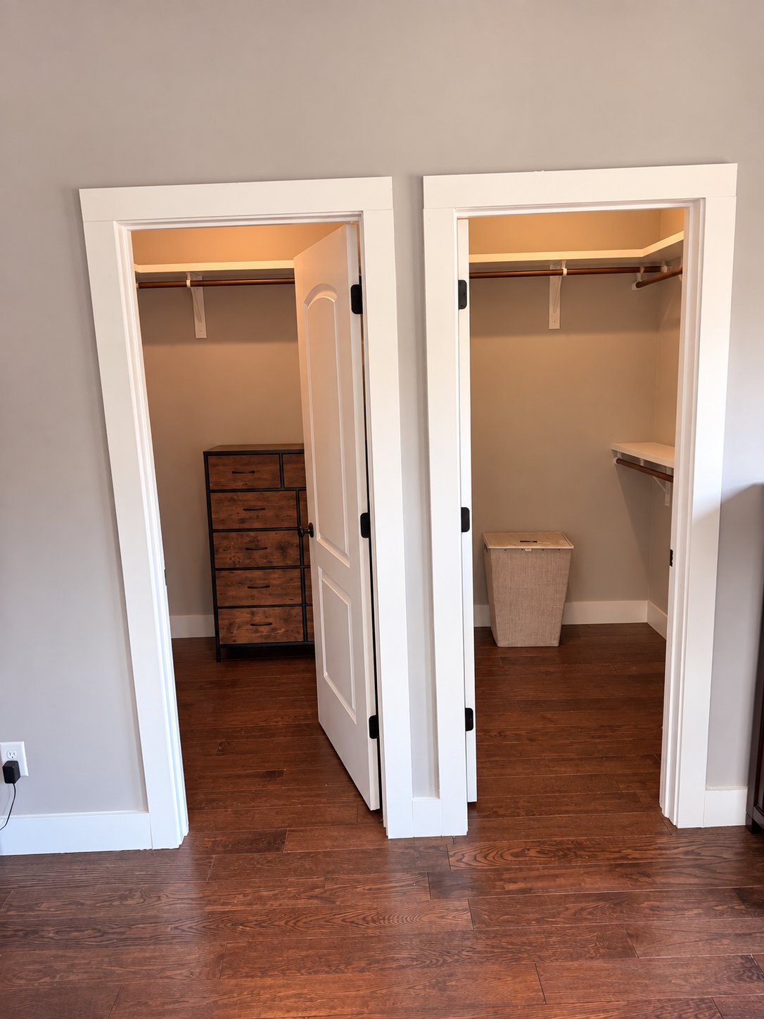 Two walk-in closets in the primary suite