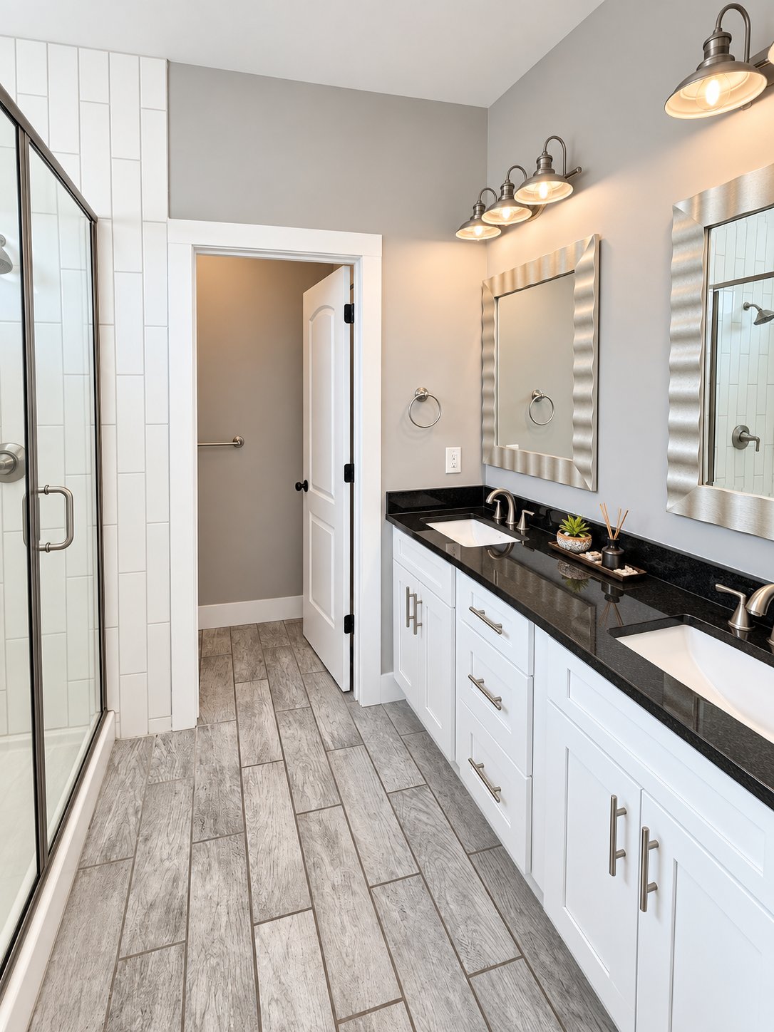 Primary bathroom with double vanities