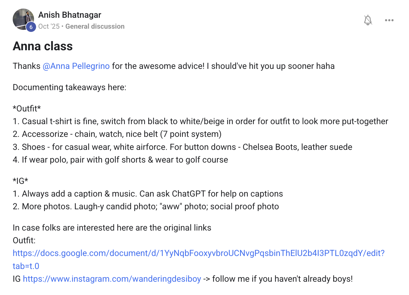 Member testimonial