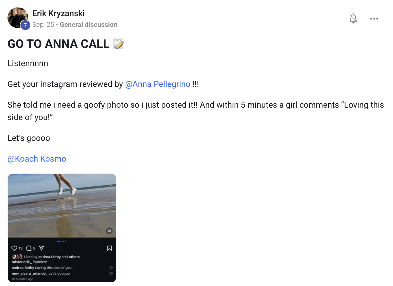Member testimonial