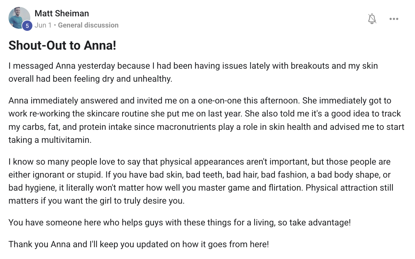 Member testimonial