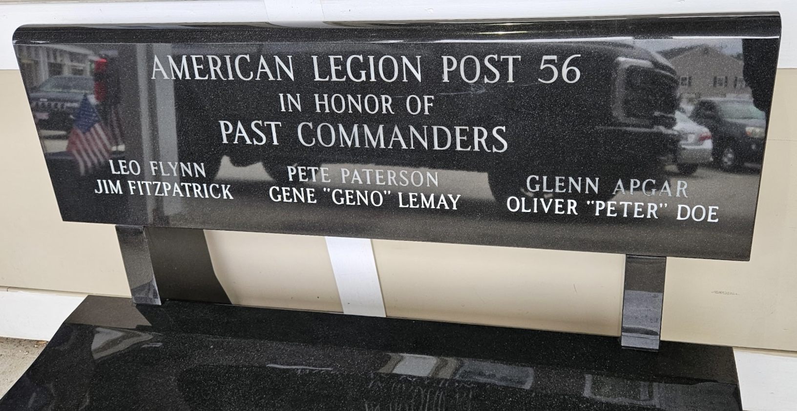 American Legion Post 56 memorial bench