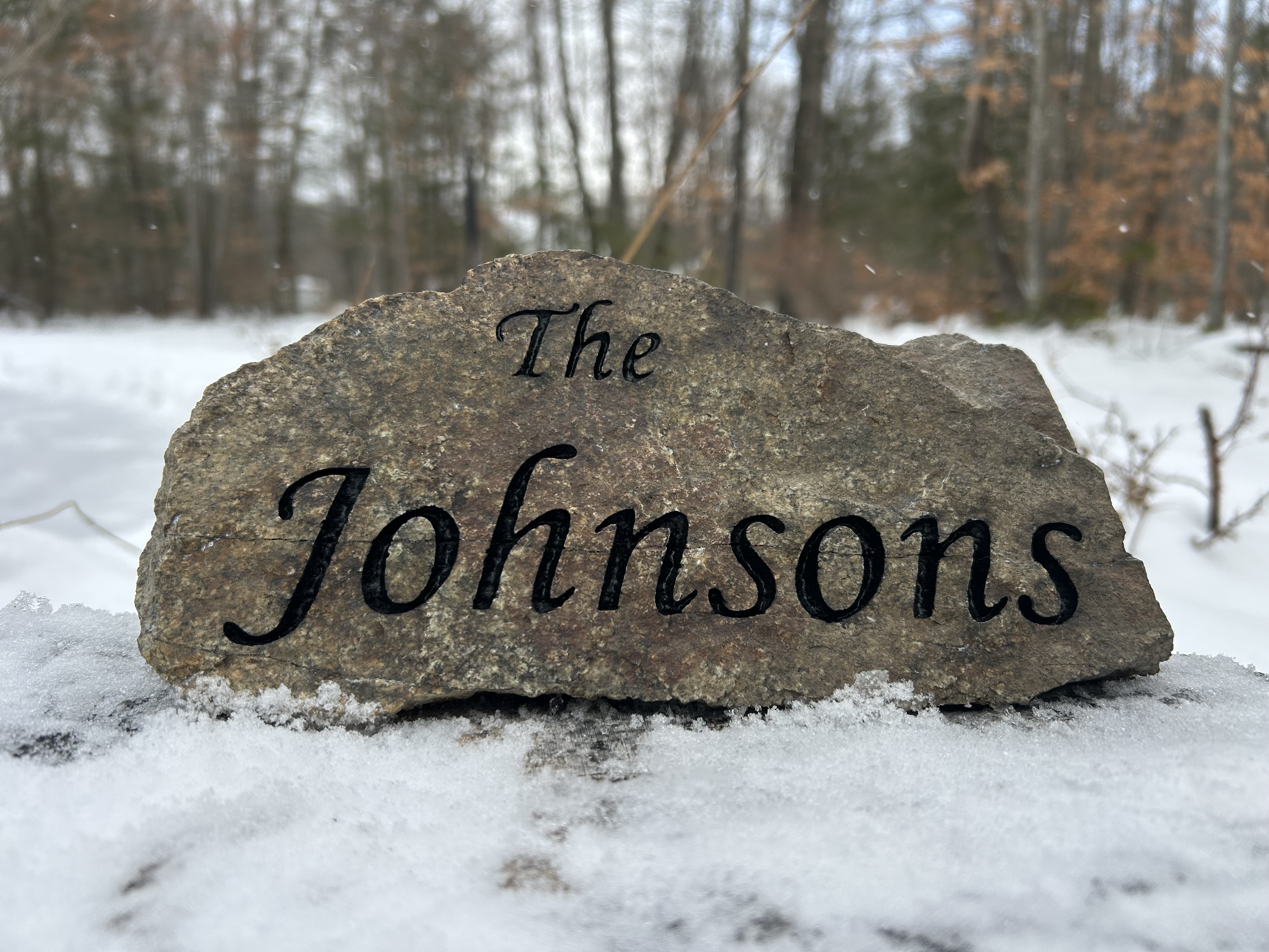 The Johnsons family name stone