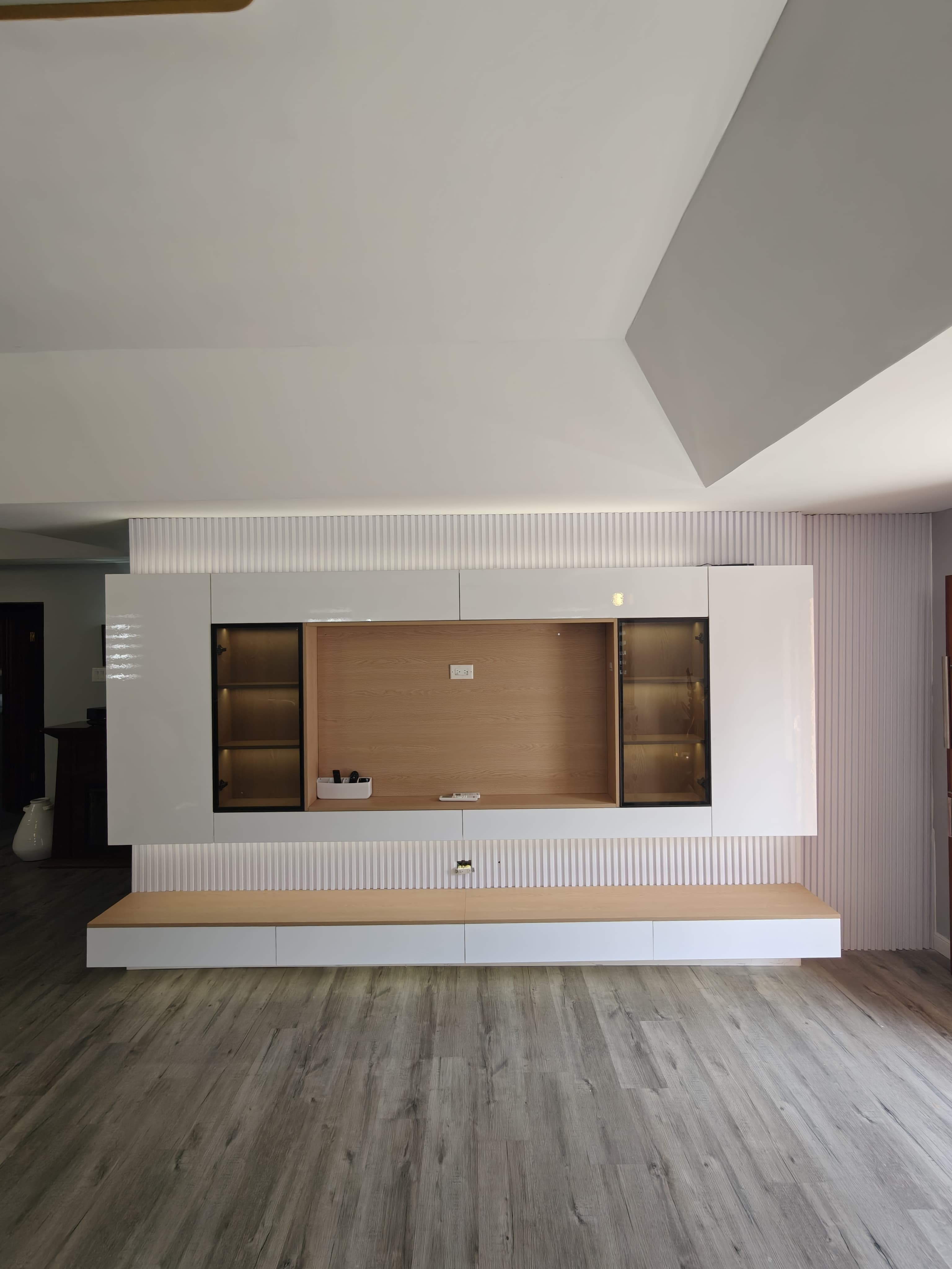 Real installed TV wall unit by Dream House Cabinet