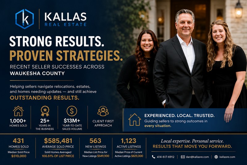 Kallas Real Estate team showcasing strong seller results across Waukesha County, WI