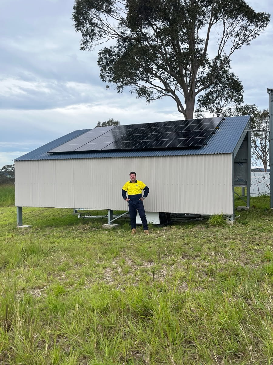 Solar panels on a rural Townsville property