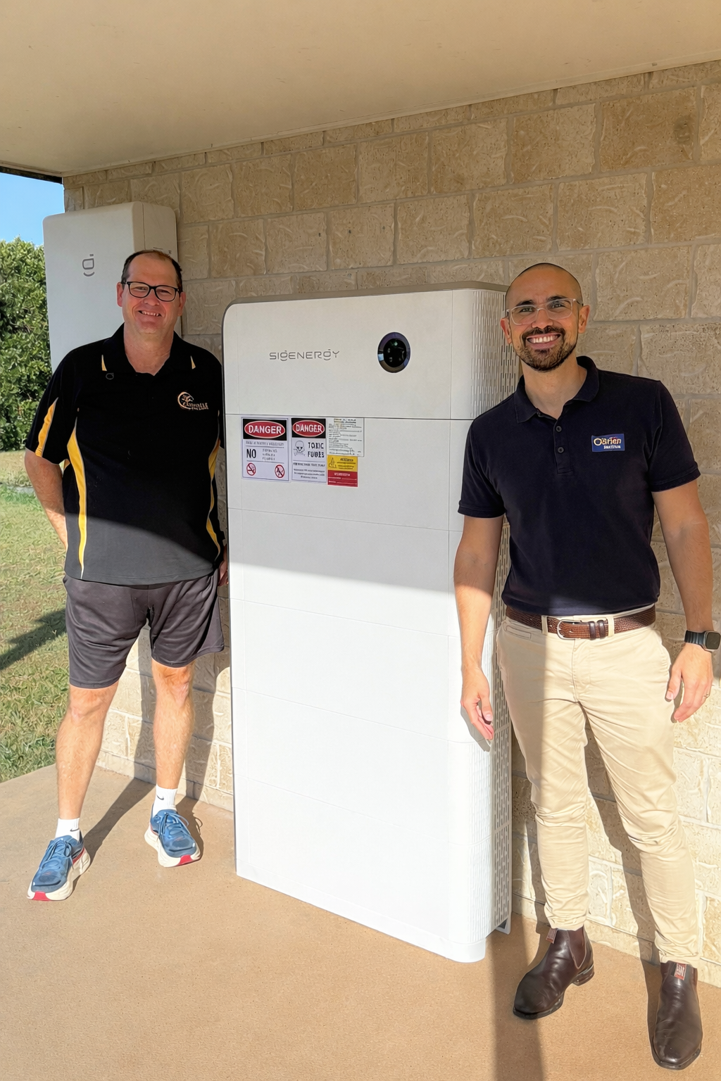 O'Brien team with a home battery