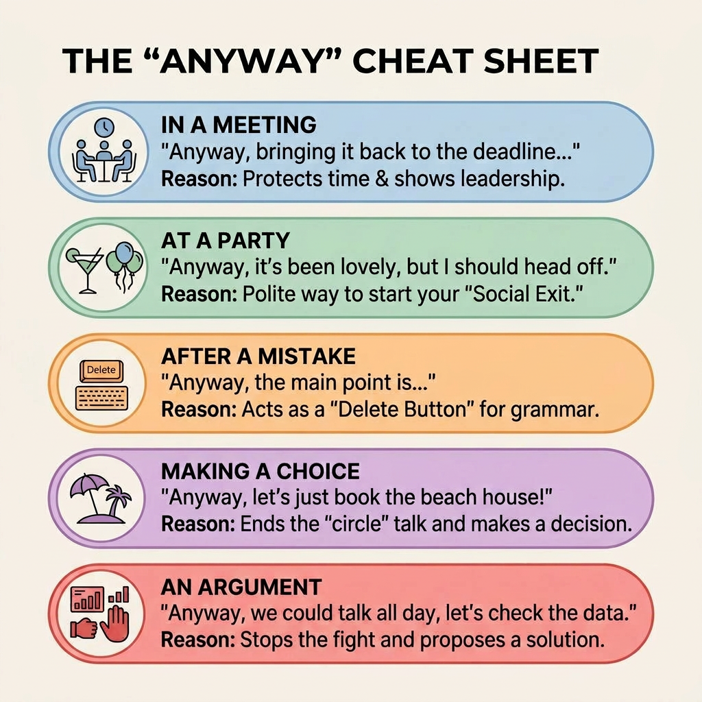 Anyway cheat sheet for English communication