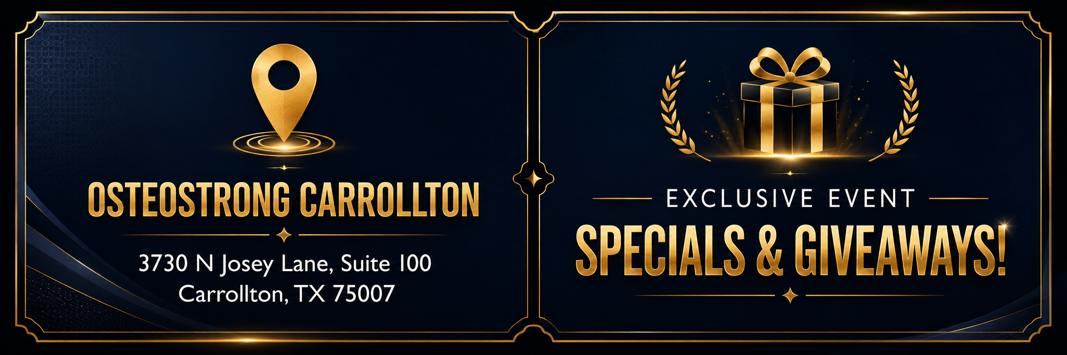 OsteoStrong Carrollton, 3730 N Josey Lane, Suite 100, Carrollton TX 75007 | Exclusive Event Specials and Giveaways