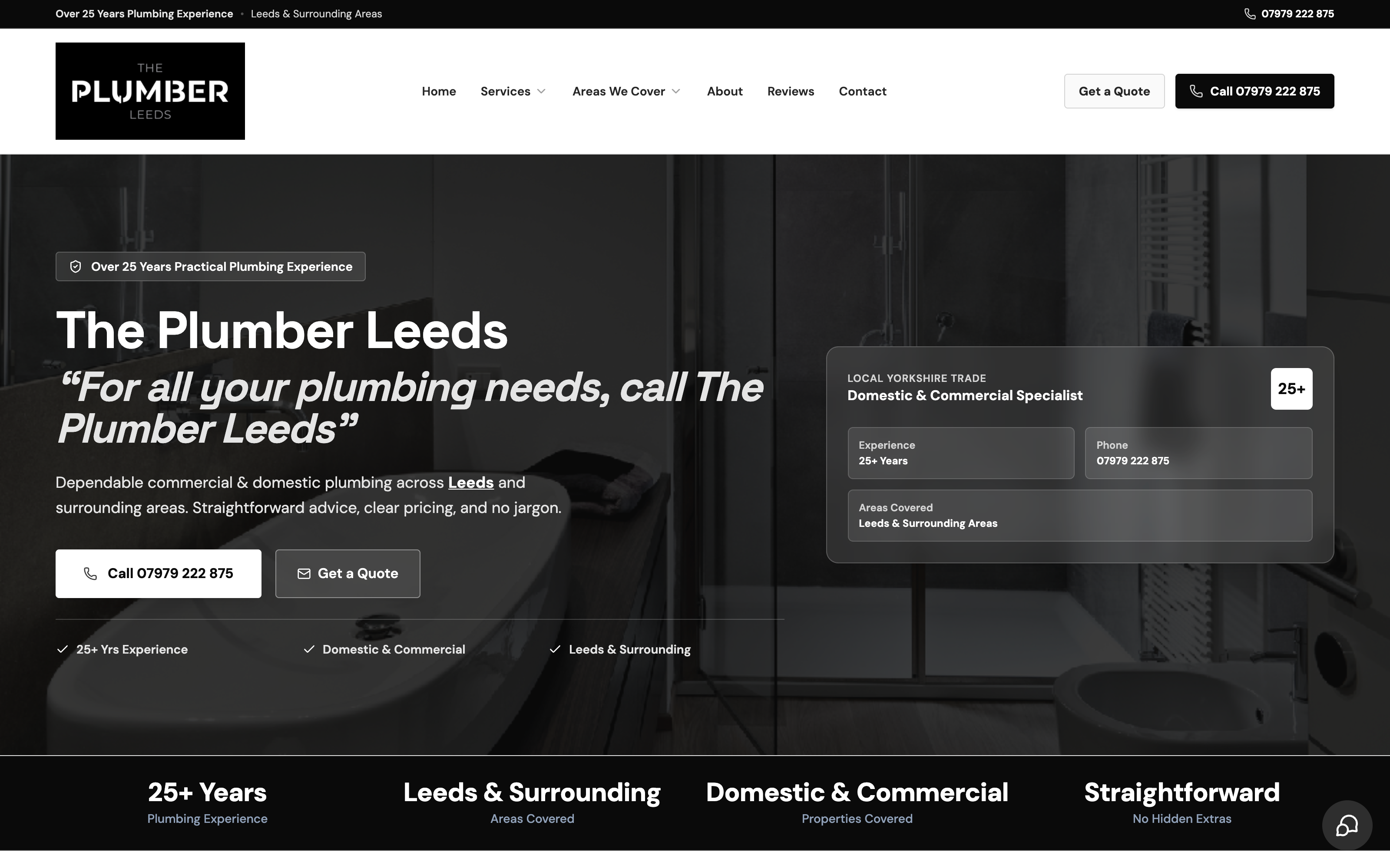 The Plumber Leeds website designed by Easy Launch