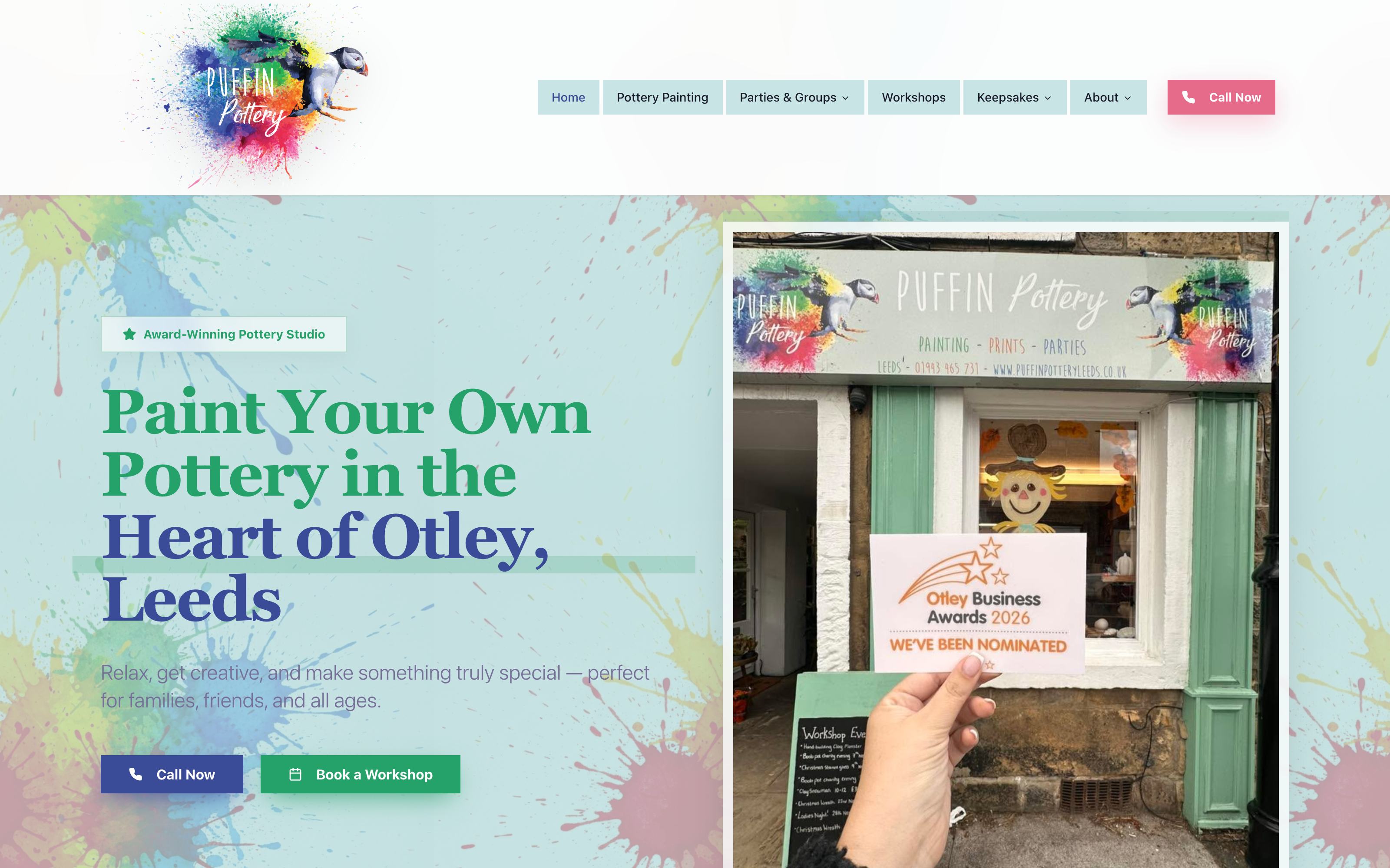 Puffin Pottery website designed by Easy Launch
