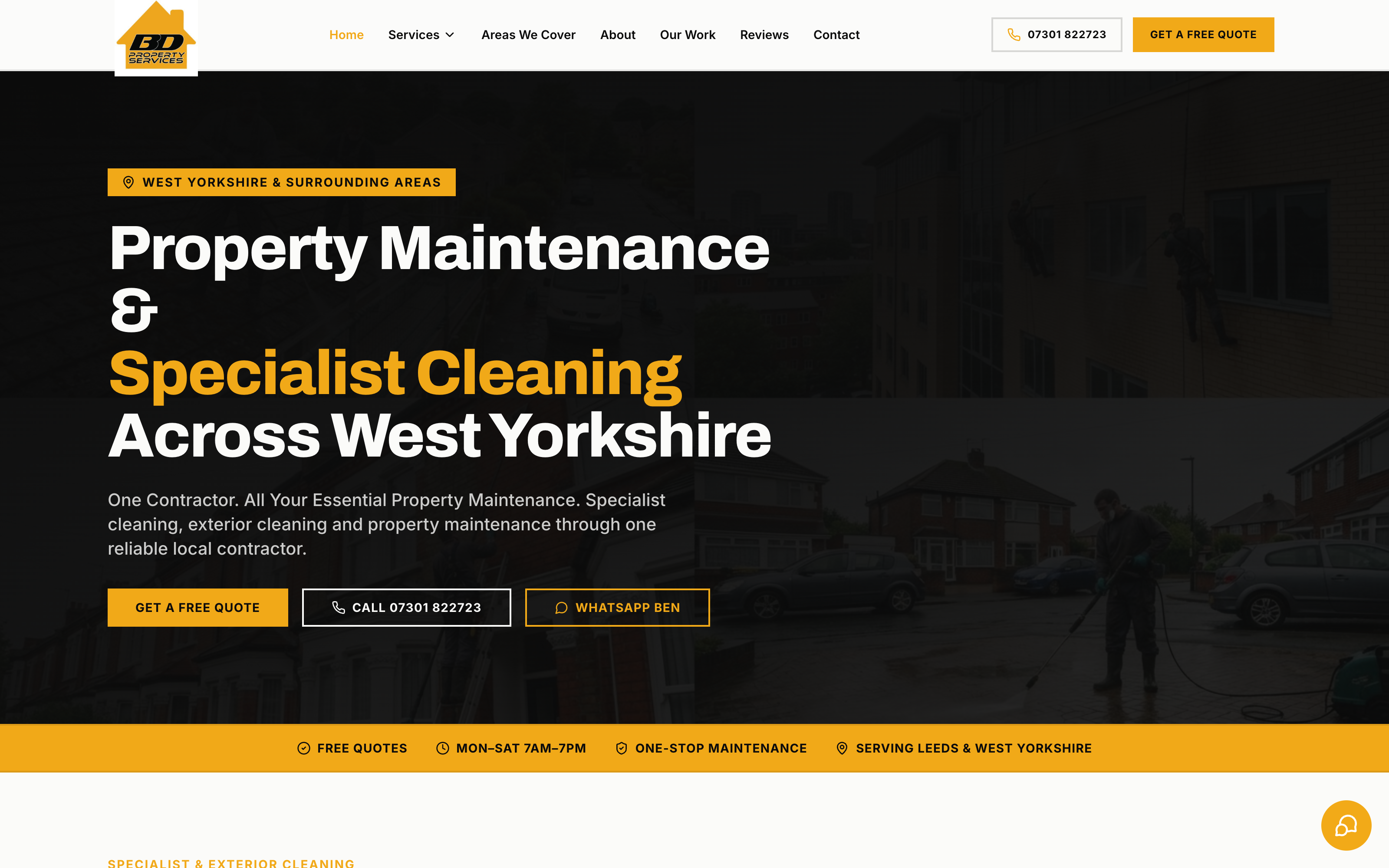 BD Property Services website designed by Easy Launch