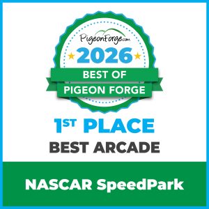 Families enjoying go-kart racing at NASCAR SpeedPark